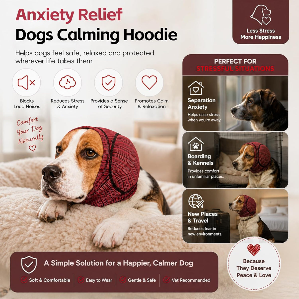 Pawrixa dog quiet ear cover headband being used during pet grooming and drying.