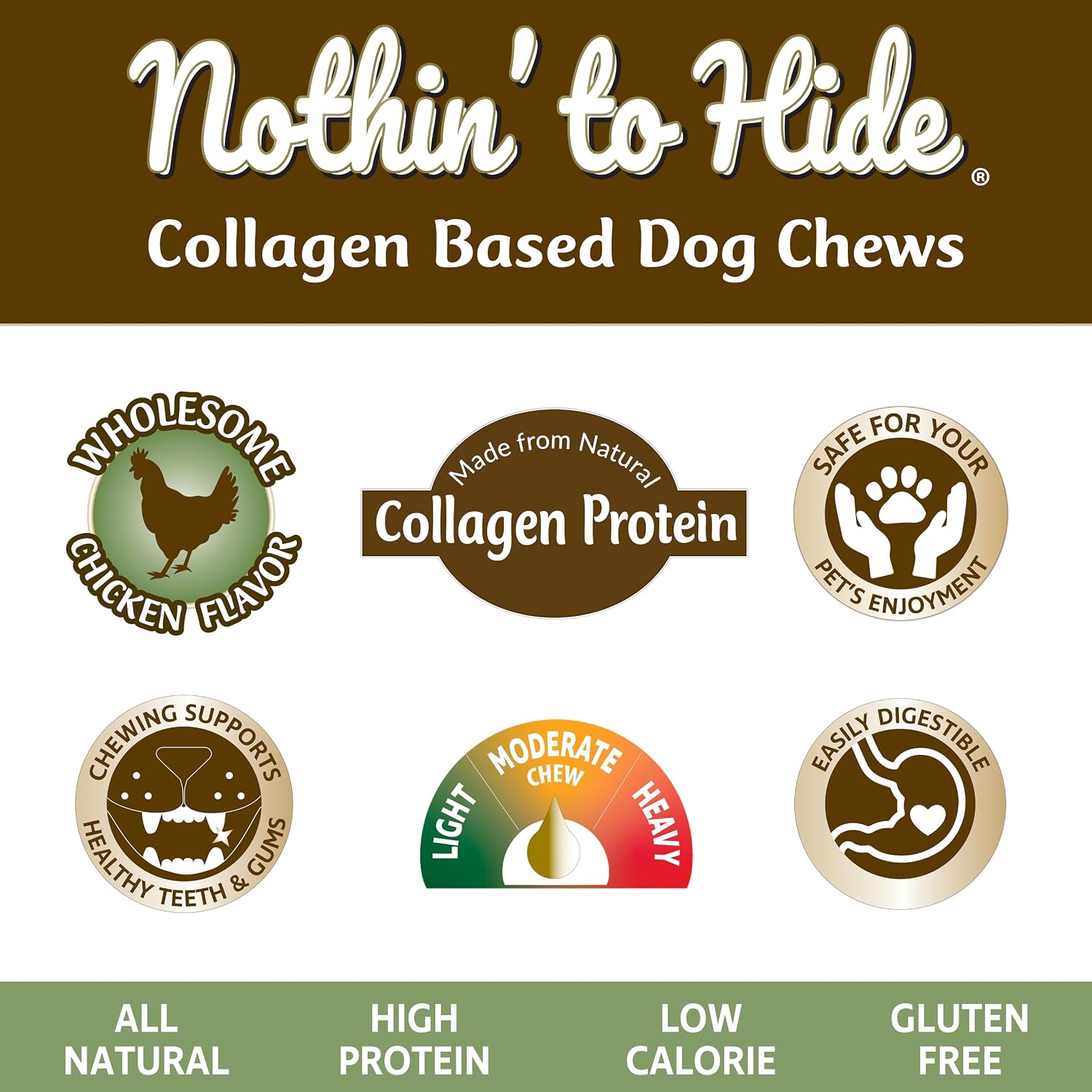 Fieldcrest Farms rawhide alternative dog chews showing individual flip chips
