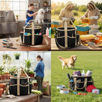 Abbylike horse tool bag being carried by sturdy hand-held handles outdoors.