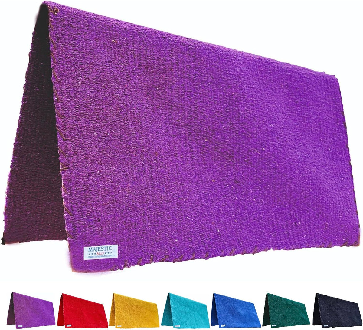 Majestic Ally Solid Color 34"x 36" Traditional Acrylic Saddle Blanket with Hemline Edges-3.7 lbs (Turquoise) - Image 10