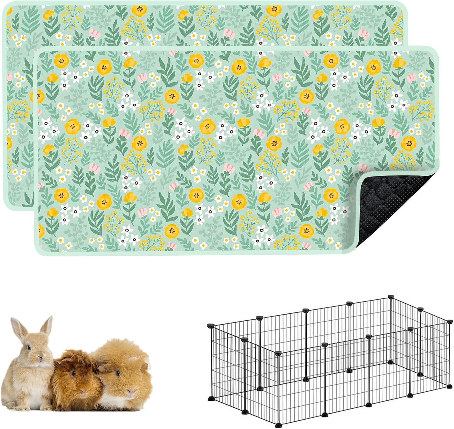 Guinea Pig Cage Liners, 2 Pack 49x24in Washable Guinea Pig Bedding, Waterproof Reusable & Anti Slip, Super Absorbent Guinea Pig Pee Pad for Small Animal, Rabbit, Bunny, Chinchilla, Brown - Image 12