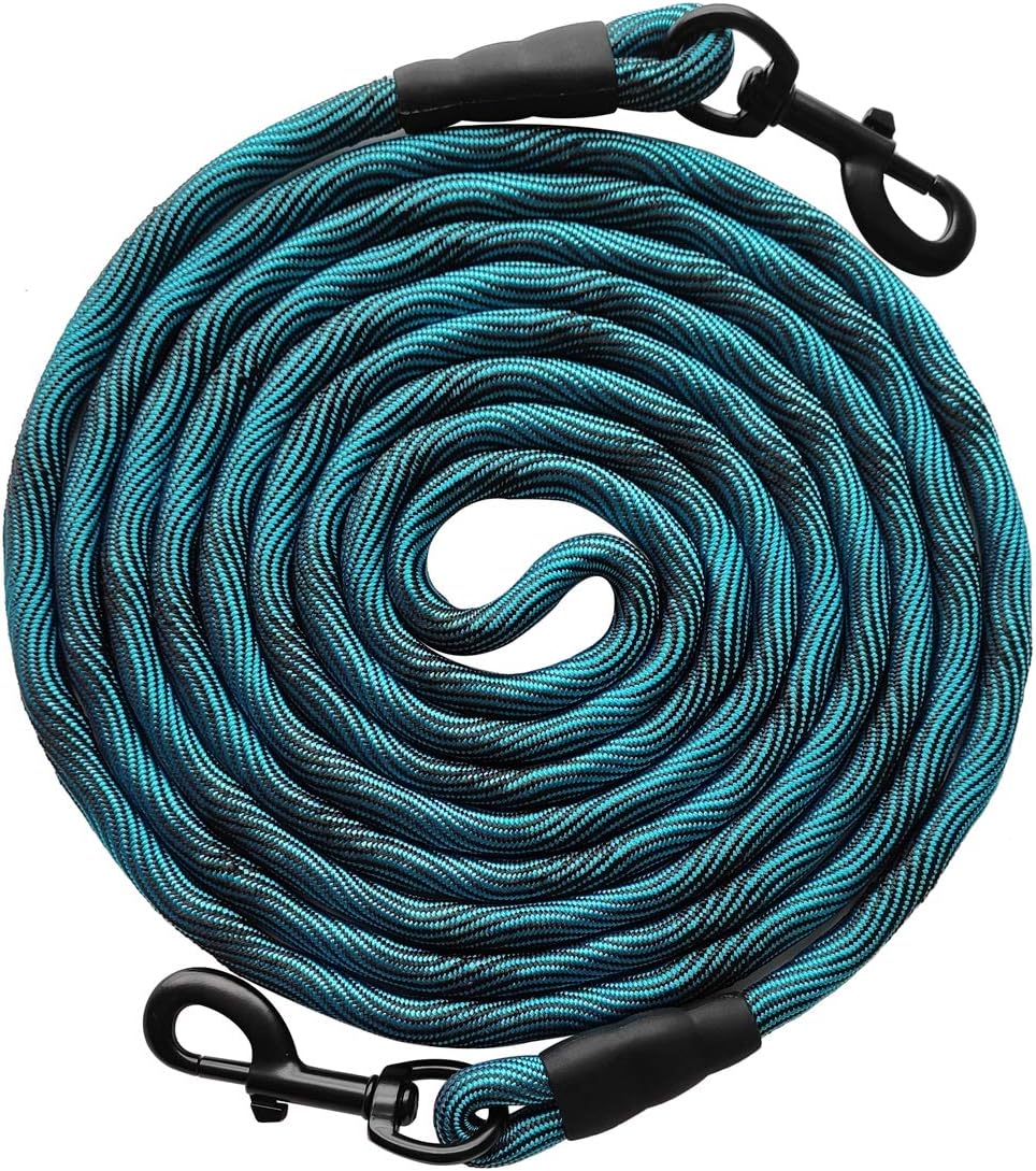 BTINESFUL Dog Tie Out, Check Cord Long Tether Rope Leash, 8ft 12ft 20ft 30ft 50ft 75ft Yard Training Dog Lead - Large Medium Small Dogs Outdoor Playing, Camping, or Backyard (12ft, Orange Black) - Image 14