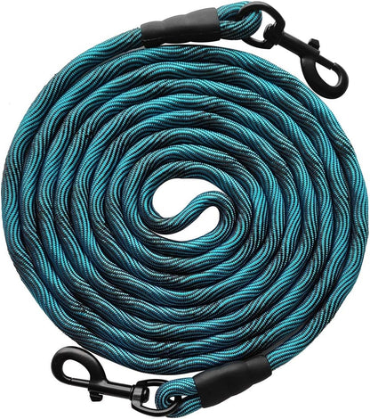 BTINESFUL Dog Tie Out, Check Cord Long Tether Rope Leash, 8ft 12ft 20ft 30ft 50ft 75ft Yard Training Dog Lead - Large Medium Small Dogs Outdoor Playing, Camping, or Backyard (12ft, Orange Black) - Image 14