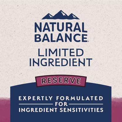 Natural Balance single source animal protein venison dog food benefits display