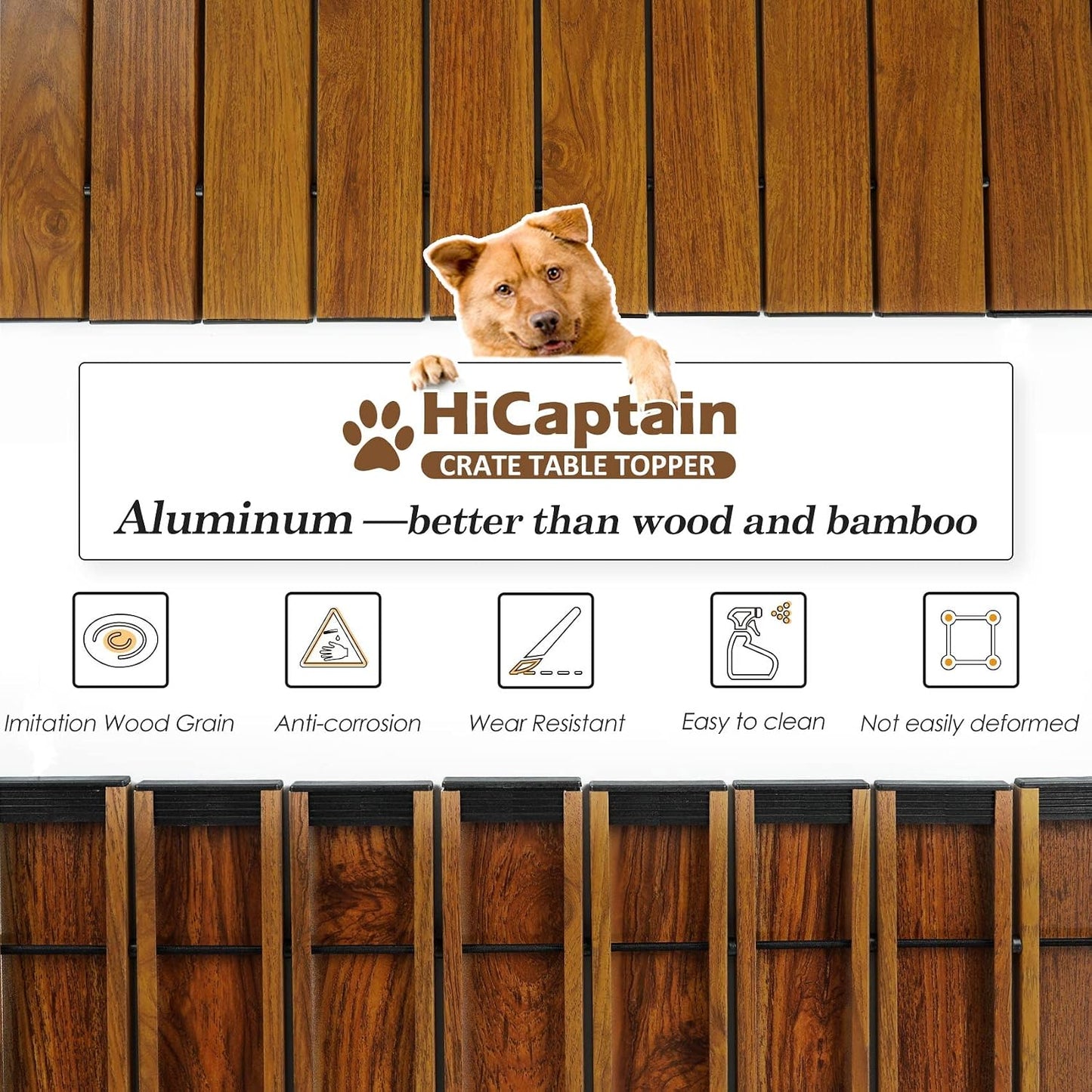 HiCaptain collapsible custom kennel furniture topper being unfolded for assembly