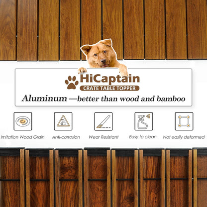 HiCaptain collapsible custom kennel furniture topper being unfolded for assembly