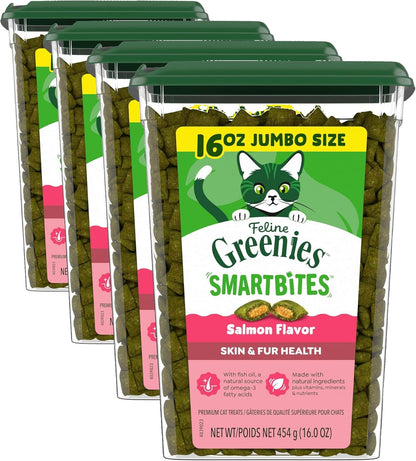 Greenies Cat Treats, Feline Smartbites, Skin & Fur Health, Crunchy and Soft Cat Treats, Salmon Flavor, 4.6 oz. Pack - Image 15