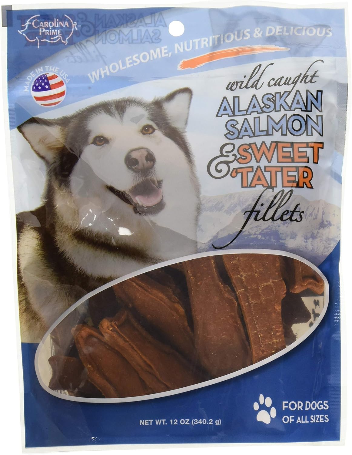 Carolina Prime Pet 1 pound salmon jerky bag