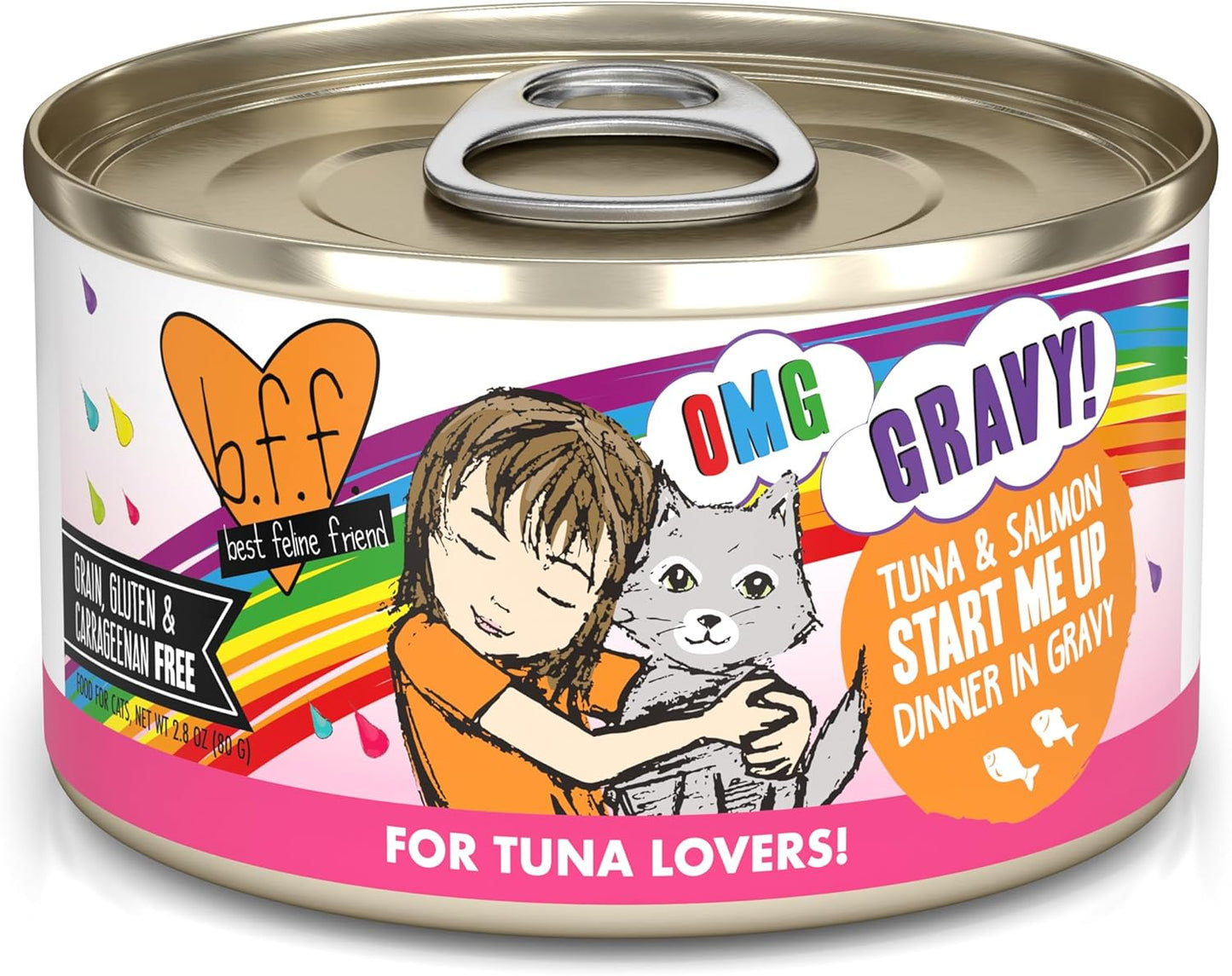 Weruva B.F.F. OMG - Best Feline Friend Oh My Gravy!, Variety Pack, Rainbow Road, Wet Cat Food By, 2.8oz Can (Pack of 12) - Image 13