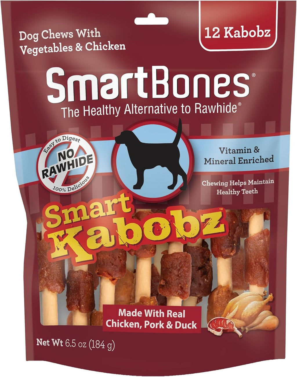 SmartBones Smart Kabobz With Real Chicken, Pork and Duck, Rawhide-Free Chews for Dogs, 18 Count - Image 9