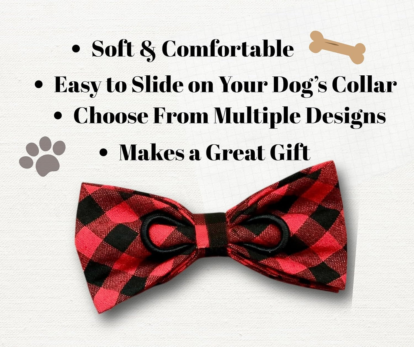 The Bold Bow Tie premium cotton linen textured dog wedding accessory