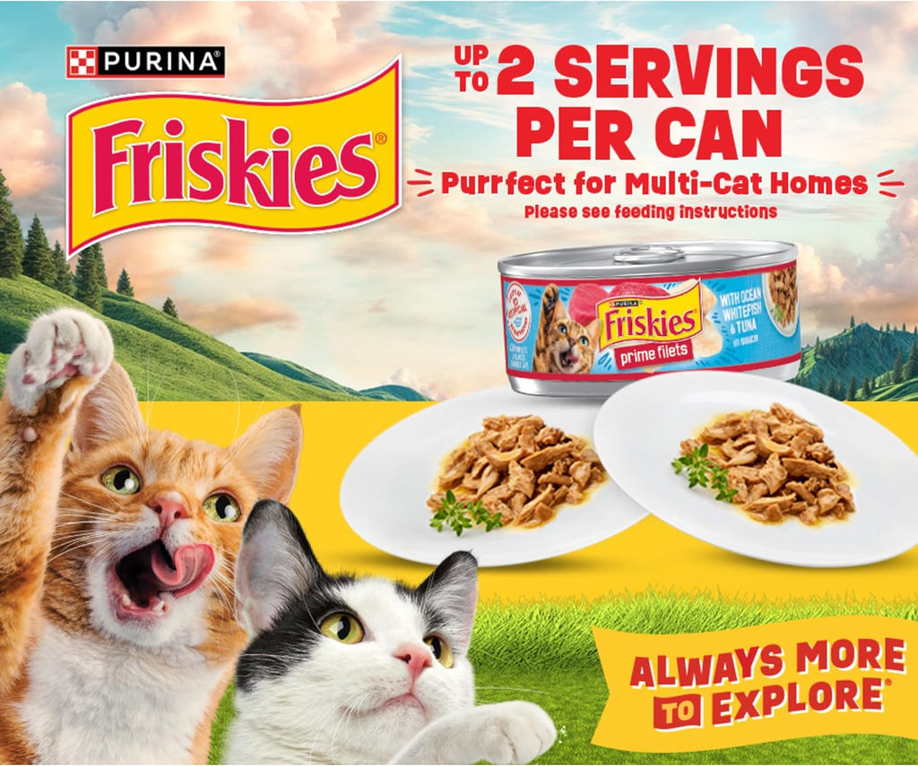 Purina Friskies Prime Filets Cat Food Variety Pack, 40 Pack 5.5 oz Cans - Image 8