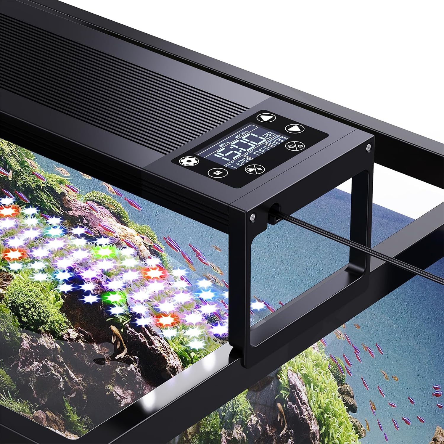 SEAOURA 24/7 LED Aquarium Light for 30-36 Inch Fish Tank, Auto On Off with Timer, 9 Colors, Adjustable Brightness, Daylight Moonlight Mode, Full Spectrum Fish Tank Light for Plants - Image 9