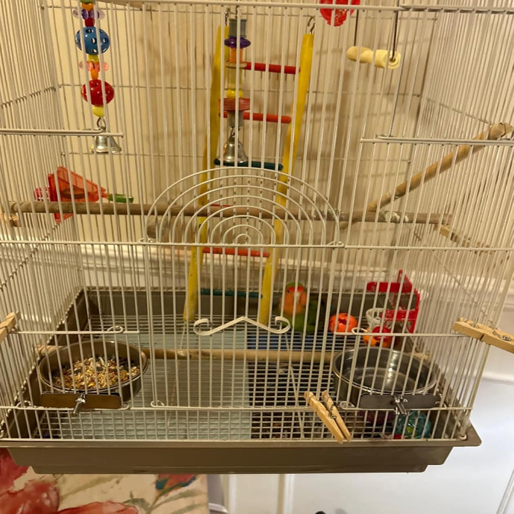 Cockatiel and parakeet friendly stainless steel cage bowls