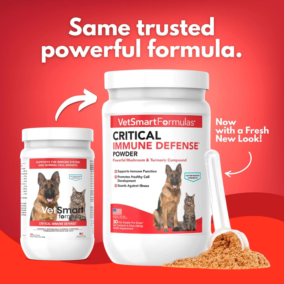 Premium pet wellness direct immune defense powder mix for daily animal meal supplementation