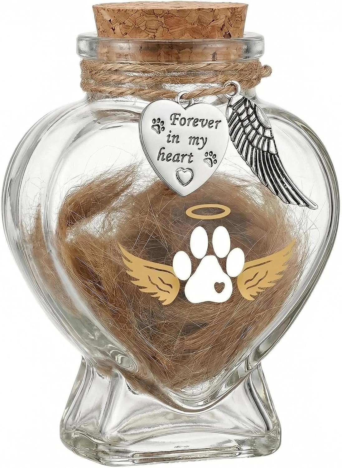 Memorial Bottle for Pet Hair, Rainbow Bridge Dog Memorial Gift, Pet Fur Memorial Fur Keepsake, Heart Shape Glass Keepsake for Dog Cat Hair(Dogs) - Image 10