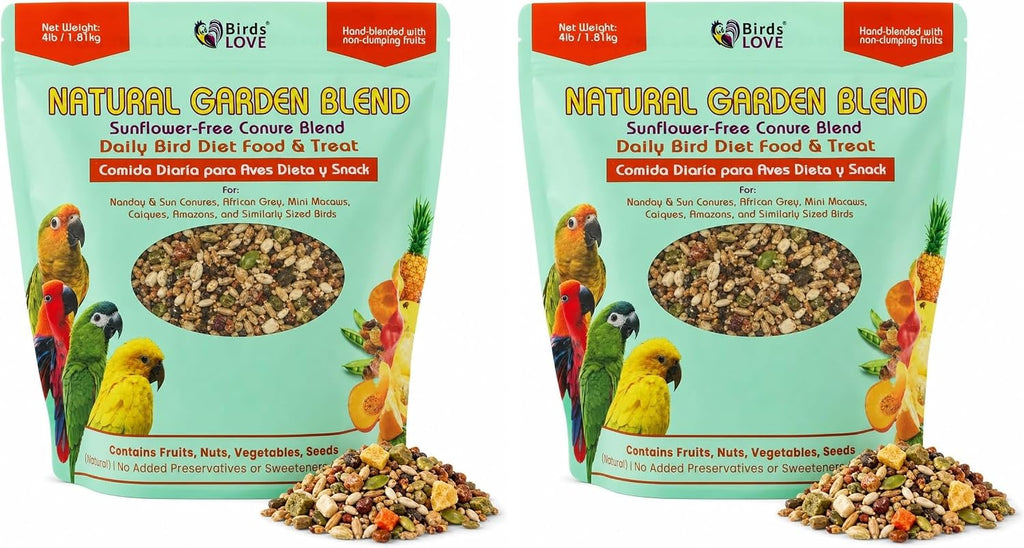 Birds LOVE Natural Garden Blend Conure Food, Sunflower Free Bird Seed Mix with Fruits, Nuts, Vegetables and Seeds, All Natural Daily Diet and Treat, 2 lb - Image 15