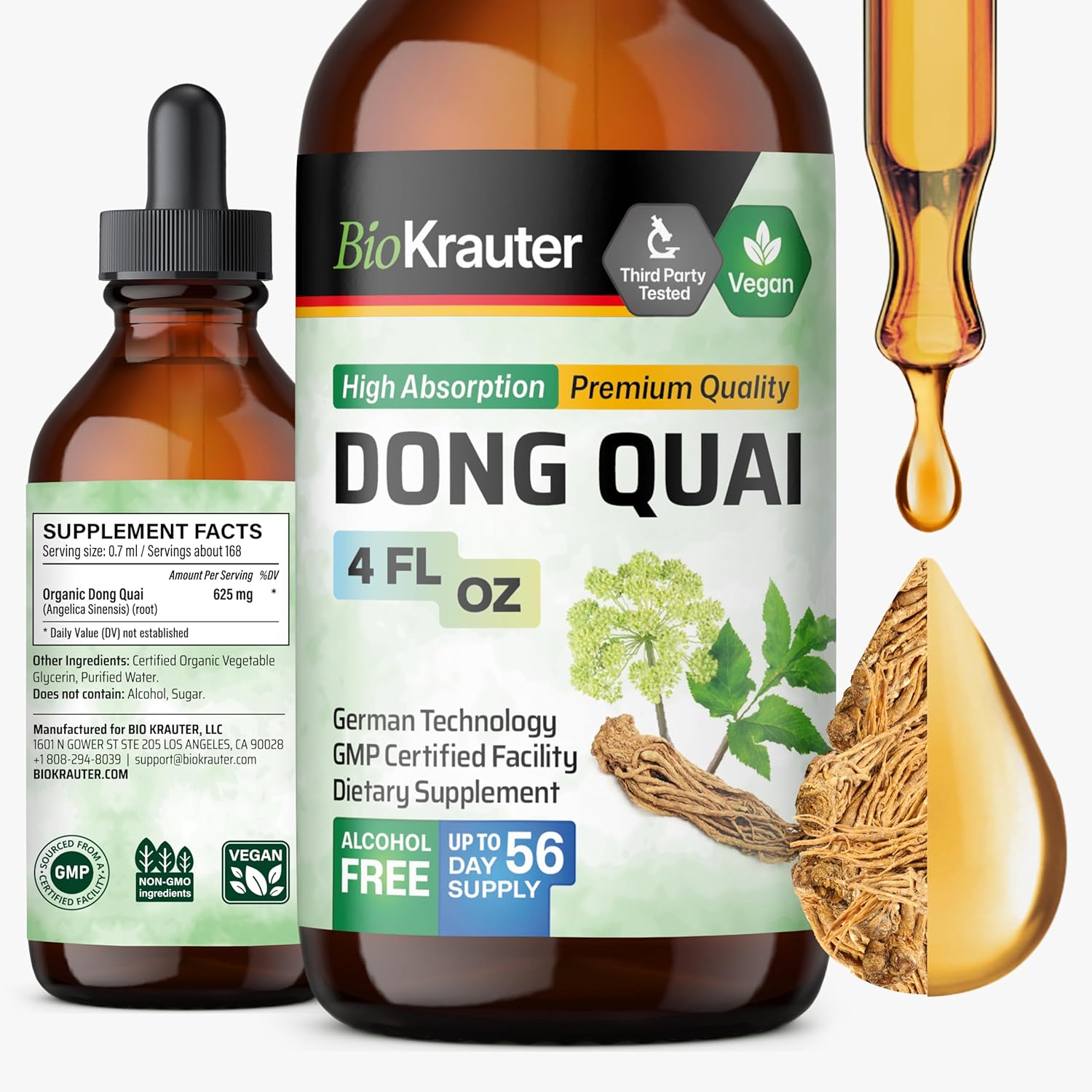 BIO KRAUTER Dong Quai Drops front view bottle for natural menopause relief