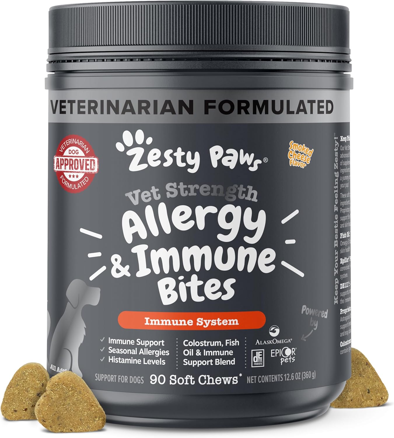 Zesty Paws Allergy Immune Bites - Dog Allergy Chews, Dog Probiotics for Itchy Skin and Ears, Lamb, 90ct - Image 15