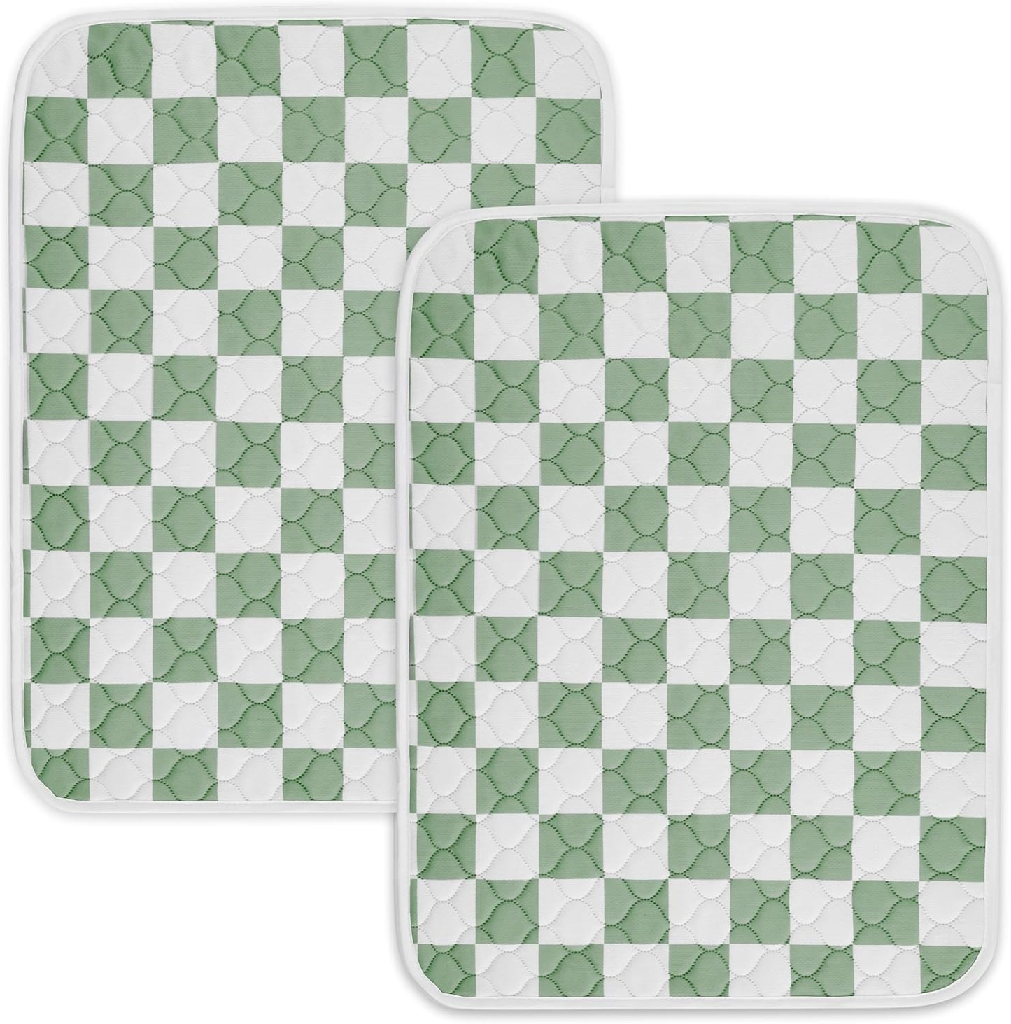 Ralxion sage green checkered washable pee pads front view