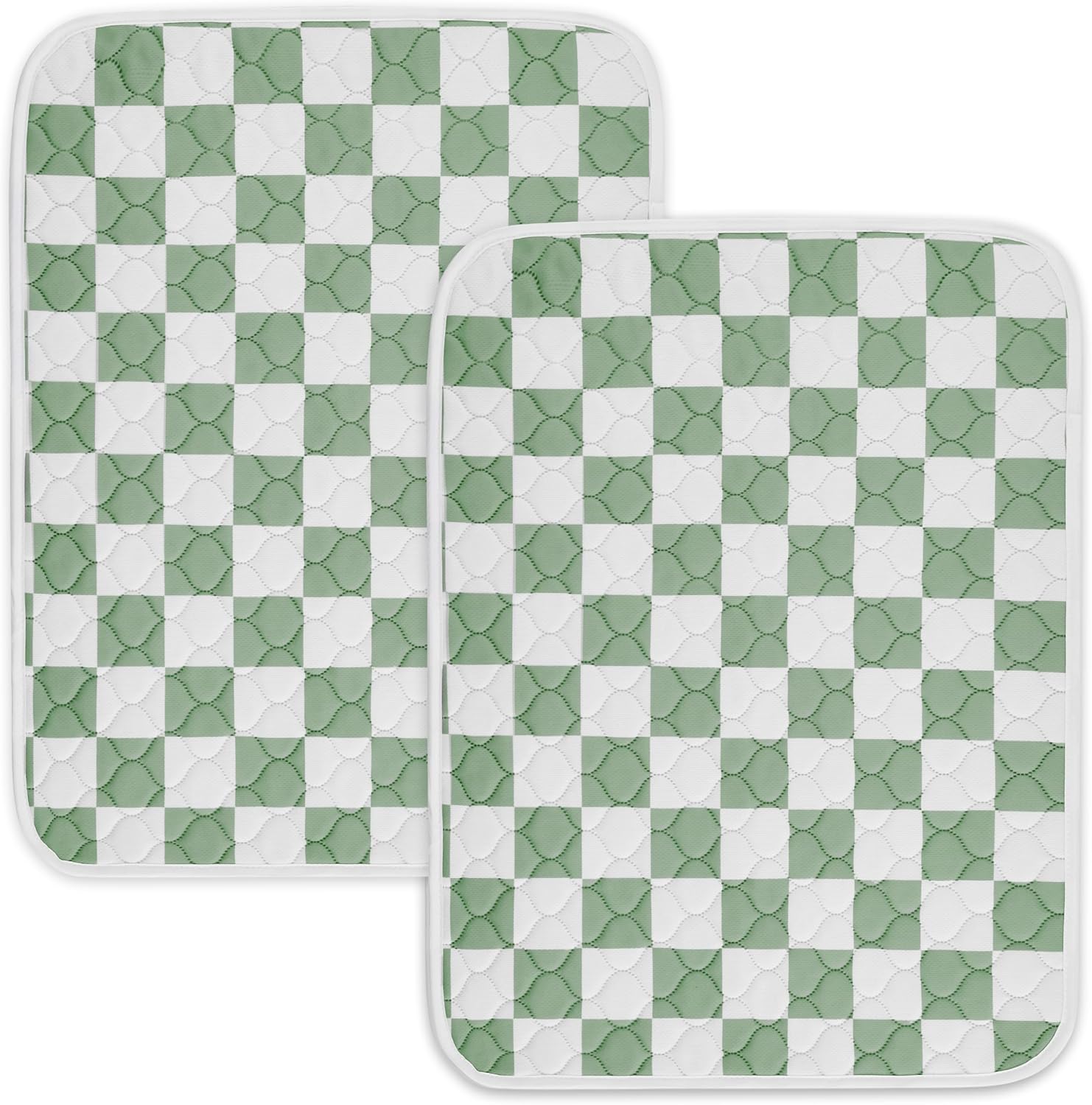 Ralxion sage green checkered washable pee pads front view