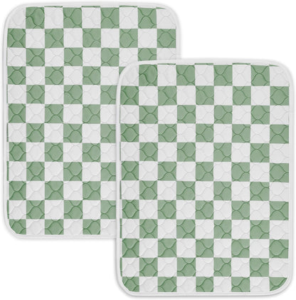 Ralxion sage green checkered washable pee pads front view