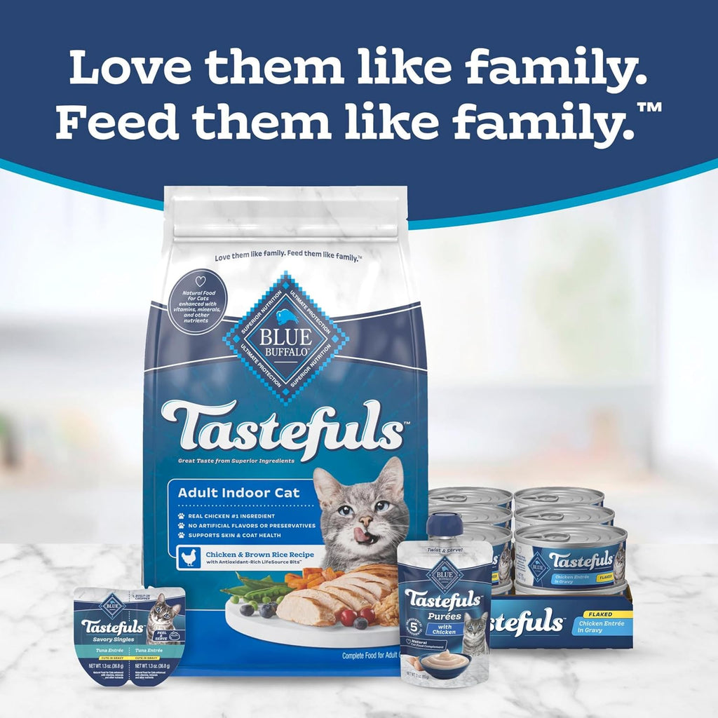 Blue Buffalo Tastefuls Flaked Adult Wet Cat Food Variety Pack (Tuna, Chicken, Fish & Shrimp), Natural Ingredients Enhanced with Vitamins, Minerals & Other Nutrients, 3-oz. Each (12 Cans) - Image 9