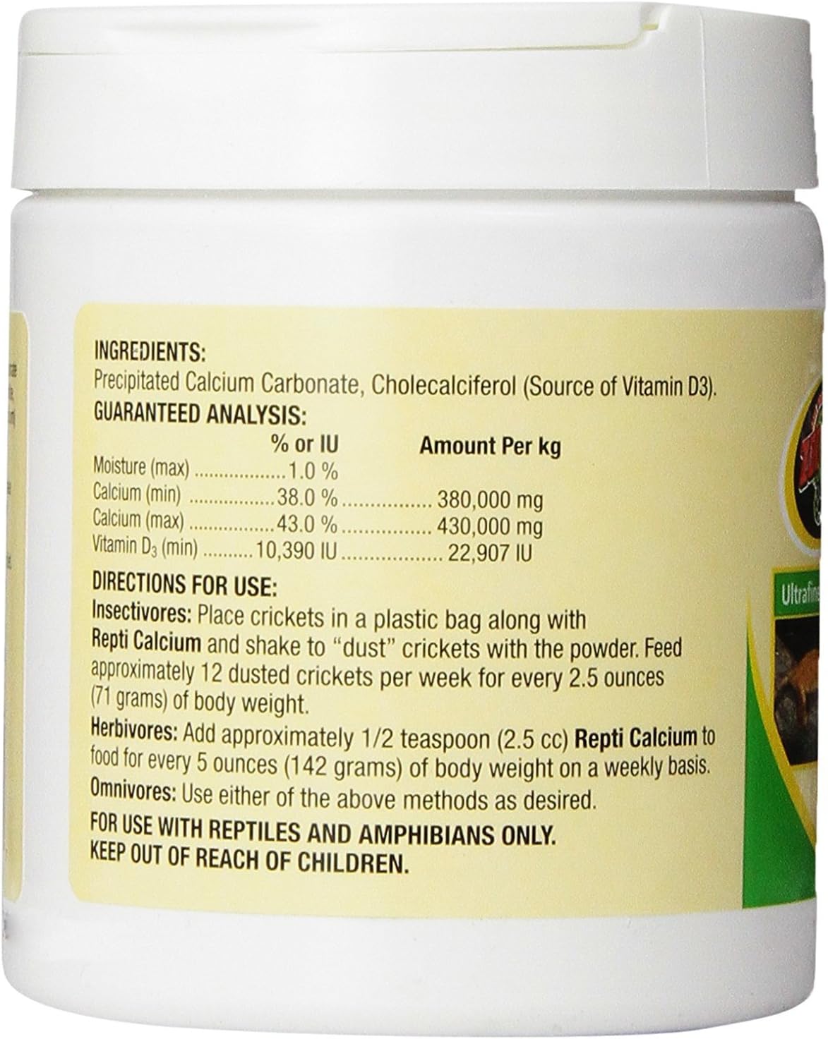 Zoo Med calcium powder supplement for reptile bone health