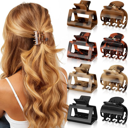 Oeusnael 8 Piece Medium Hair Claw Clip set front view