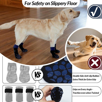Double-sided silicone dot pattern on pet paw socks