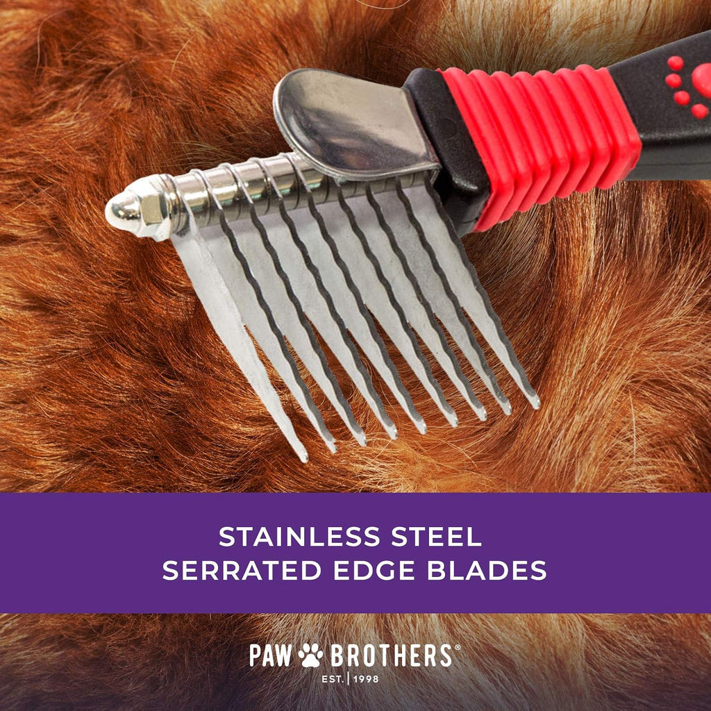 Paw Brothers 9 blade dematting tool held by user