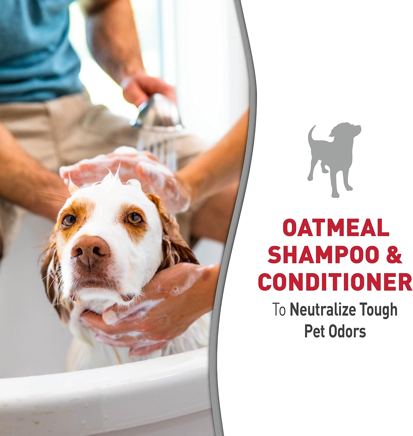 Back label of Nature's Miracle oatmeal pet wash with directions and ingredient information.