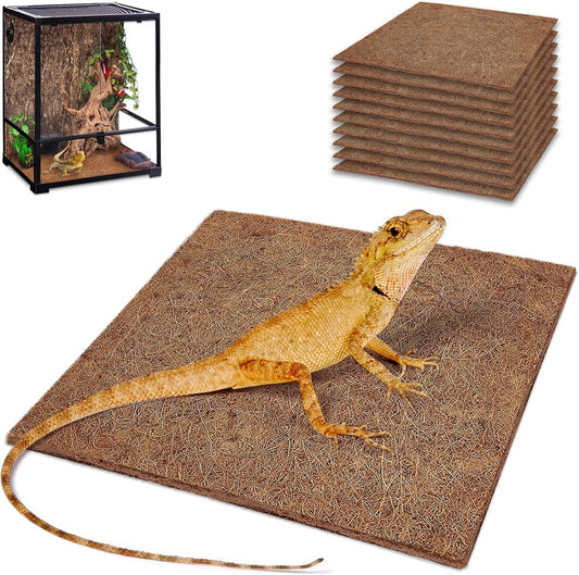 ZeeDix reptile carpet ten pieces front view showing natural coconut fiber texture.
