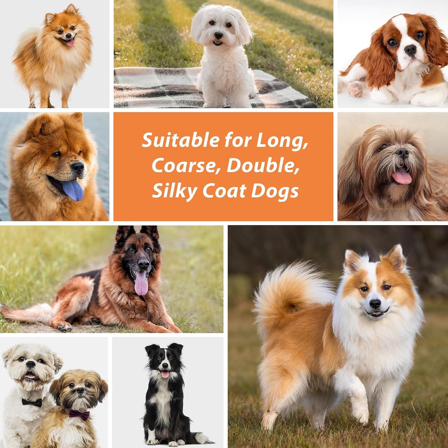 Groomage extra long pin brush effective for detangling long haired dogs and silky coated cats.