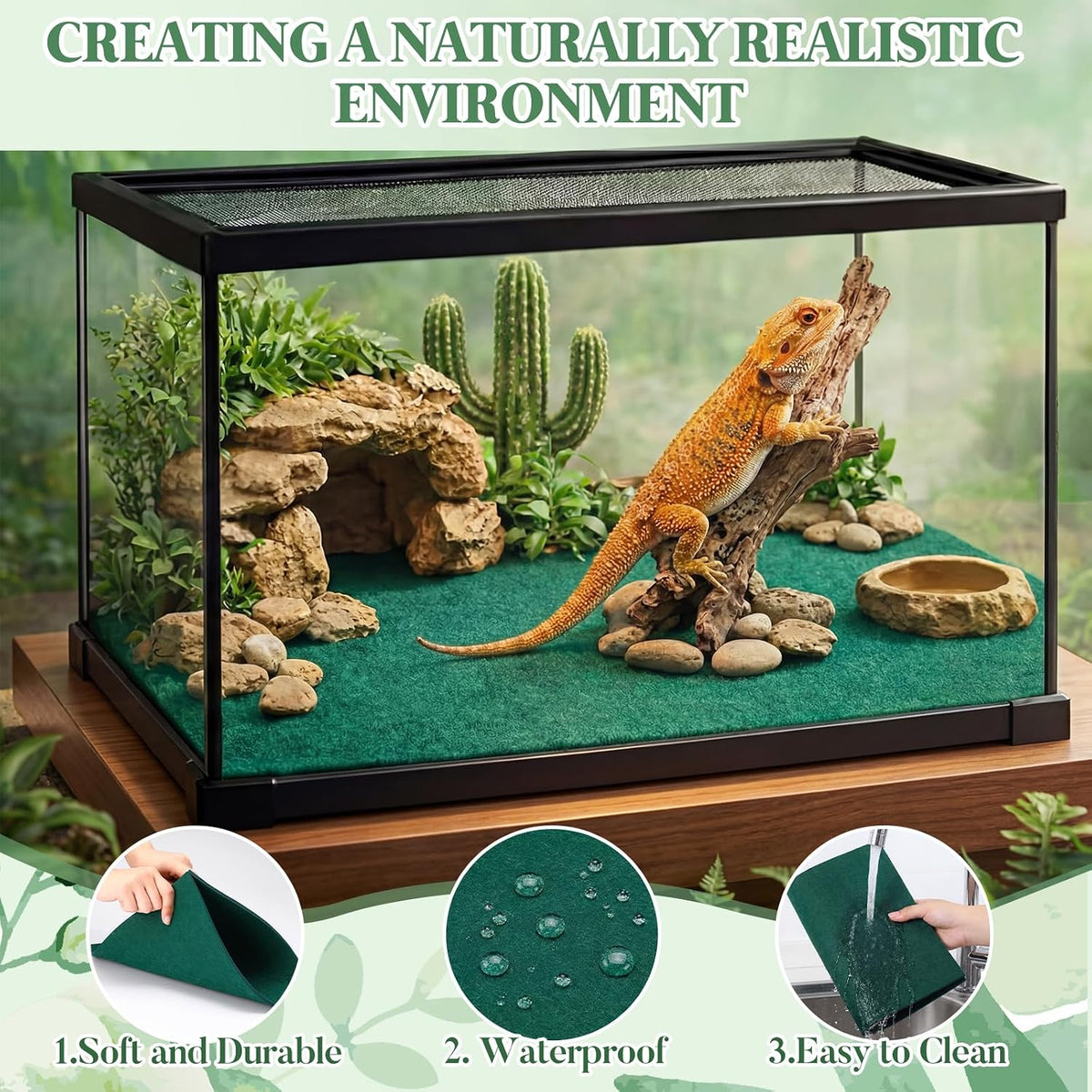 HunnmingRe washable reptile bedding liner pack being rinsed under tap water for cleaning