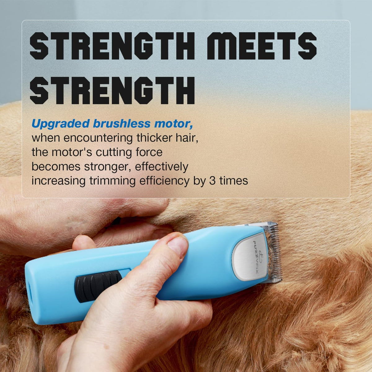 FuzzyFix blue wave pet hair trimmer with detachable A5 blade