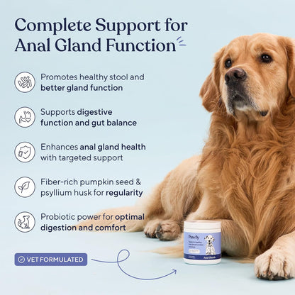Pawfy dog supplement container showing 30 soft chews