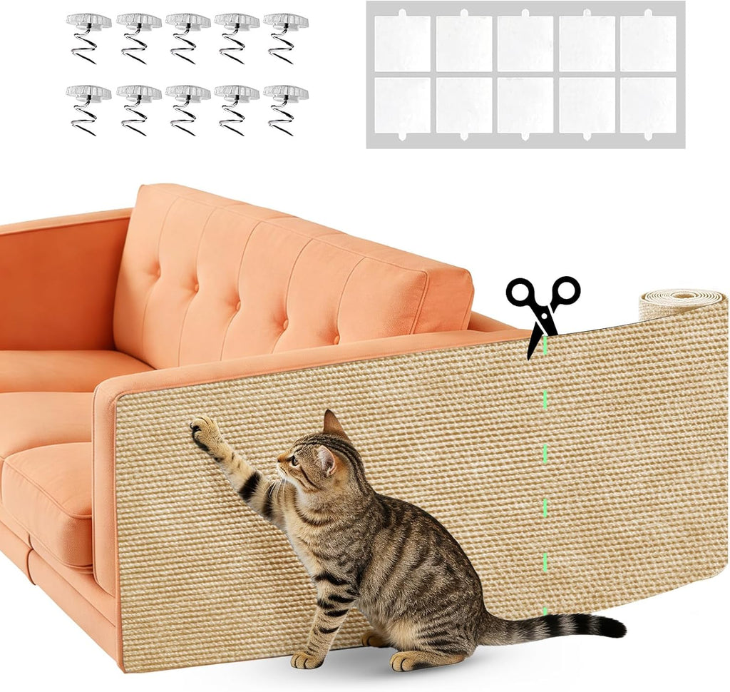 Couch Protector from Cat Claws 78.7" x 15.8" Trimmable DIY Self-Adhesive Cat Scratch Mat for Furniture Couch or Wall Protector, Covering Cat Scratching Post Indoor - Image 9