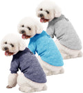 MOIRIG three pack dog sweater front view in buckle grey navy and blue color