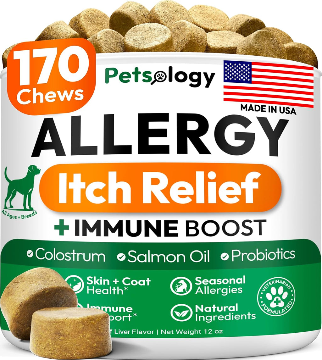 Omega 3 Fish Oil for Dogs - 170 Chews - Omega 3 for Dogs Itchy Skin & Allergy Relief - Skin & Coat Supplement - EPA & DHA Fatty Acids - Dog Anti Shedding & Hot Spot Treatment - Salmon Oil - Image 10