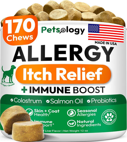 Omega 3 Fish Oil for Dogs - 170 Chews - Omega 3 for Dogs Itchy Skin & Allergy Relief - Skin & Coat Supplement - EPA & DHA Fatty Acids - Dog Anti Shedding & Hot Spot Treatment - Salmon Oil - Image 10