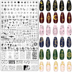 Whaline 6 Piece Sun Moon Star Nail Stamping Plates set view