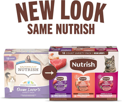 Rachael Ray Nutrish Chicken and Shrimp Pawttenesca healthy wet cat food premium ingredients label