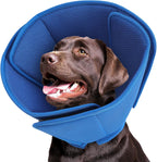 Queenmore soft dog cone for large dogs front view blue recovery collar