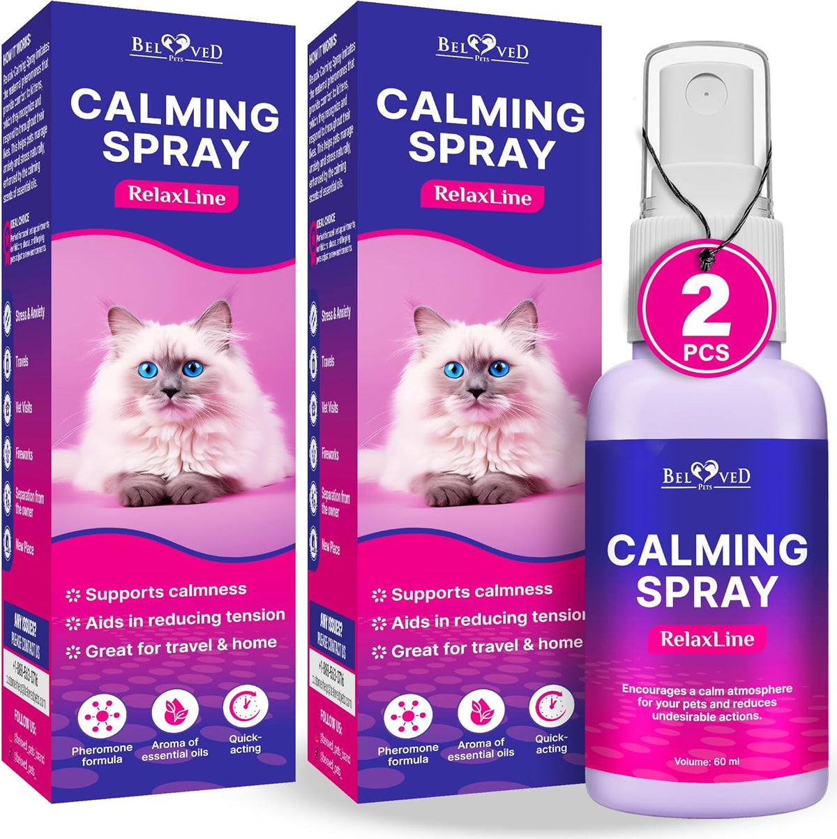 Beloved Pets authentic imported cat behavior correction spray bottle illustration