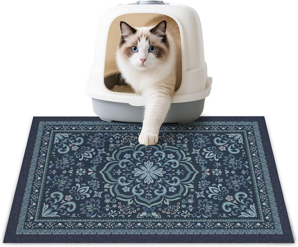 Unicorn Catcher Cat Litter Mat 24" x 15" Non-Slip Litter Box Mat Washable Litter Catcher Mat for Litter Box Indoor Food Mat Supplies Essentials, DarkSeaGreen - Image 12