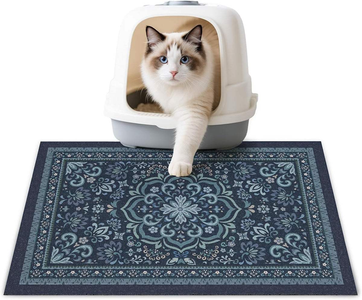 Unicorn Catcher Cat Litter Mat 24" x 15" Non-Slip Litter Box Mat Washable Litter Catcher Mat for Litter Box Indoor Food Mat Supplies Essentials, DarkSeaGreen - Image 12