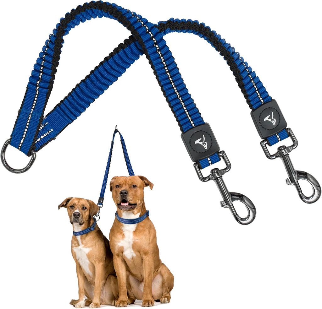 Kruz Double Dog Leash for Two Dogs (Width - 1", Length 20"-42") Dual Leash Coupler with Tangle-Free Swivel, Shock-Absorbing Reflective Bungee for Comfortable Walking & Training (Orange, Large) - Image 10