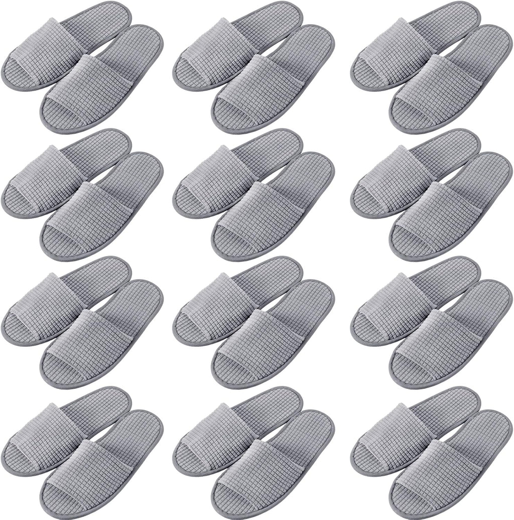 Luxehome disposable open toe spa slippers front view for guest hospitality