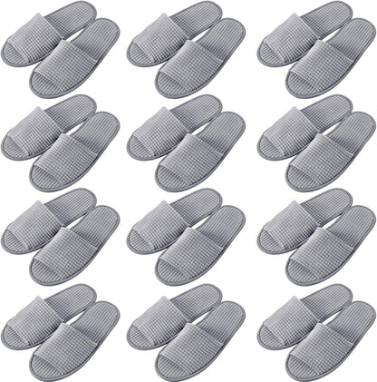 Luxehome disposable open toe spa slippers front view for guest hospitality